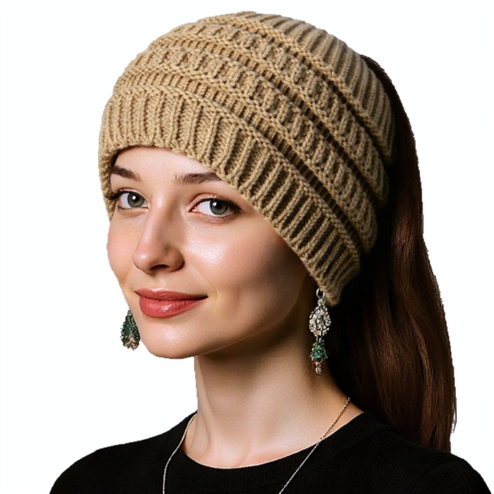 Fleece Ear Warmer Band - Geniş Örgü Saç Bandı, Kışlık Kadın